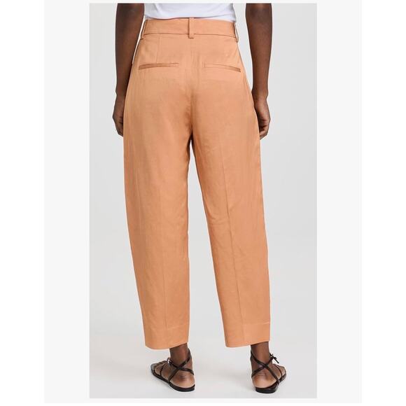 Vince Pleat Front Tapered Silky Pants Viscose Linen Women's Size 00 Luxury Money - Picture 4 of 8